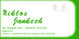 miklos jankech business card